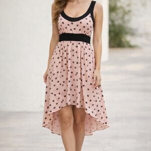 BB Dakota Blush and Ebony High Low Dress